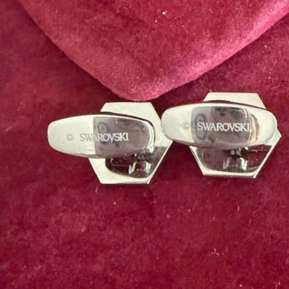 blue swarovski cufflinks